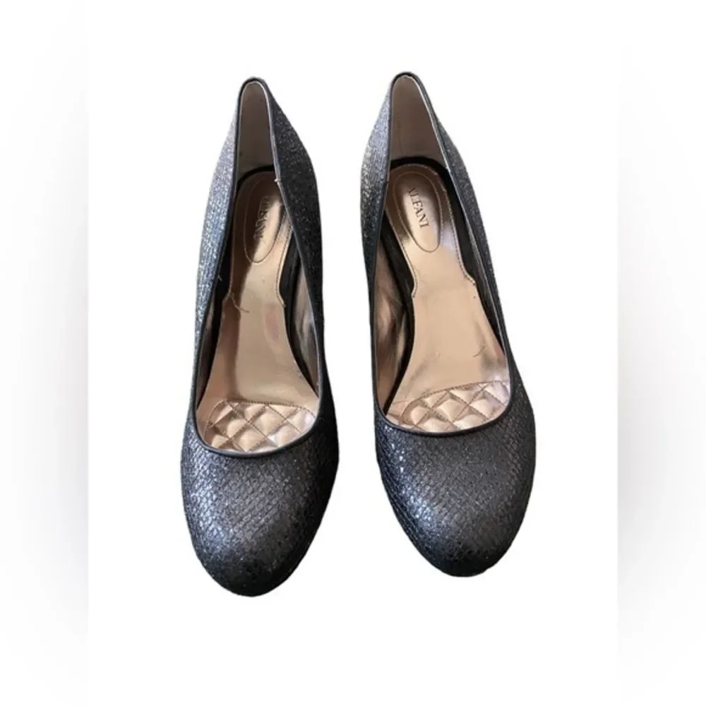 Alfani Black Glitter Maddy‎ Platform Pumps, Size 10
